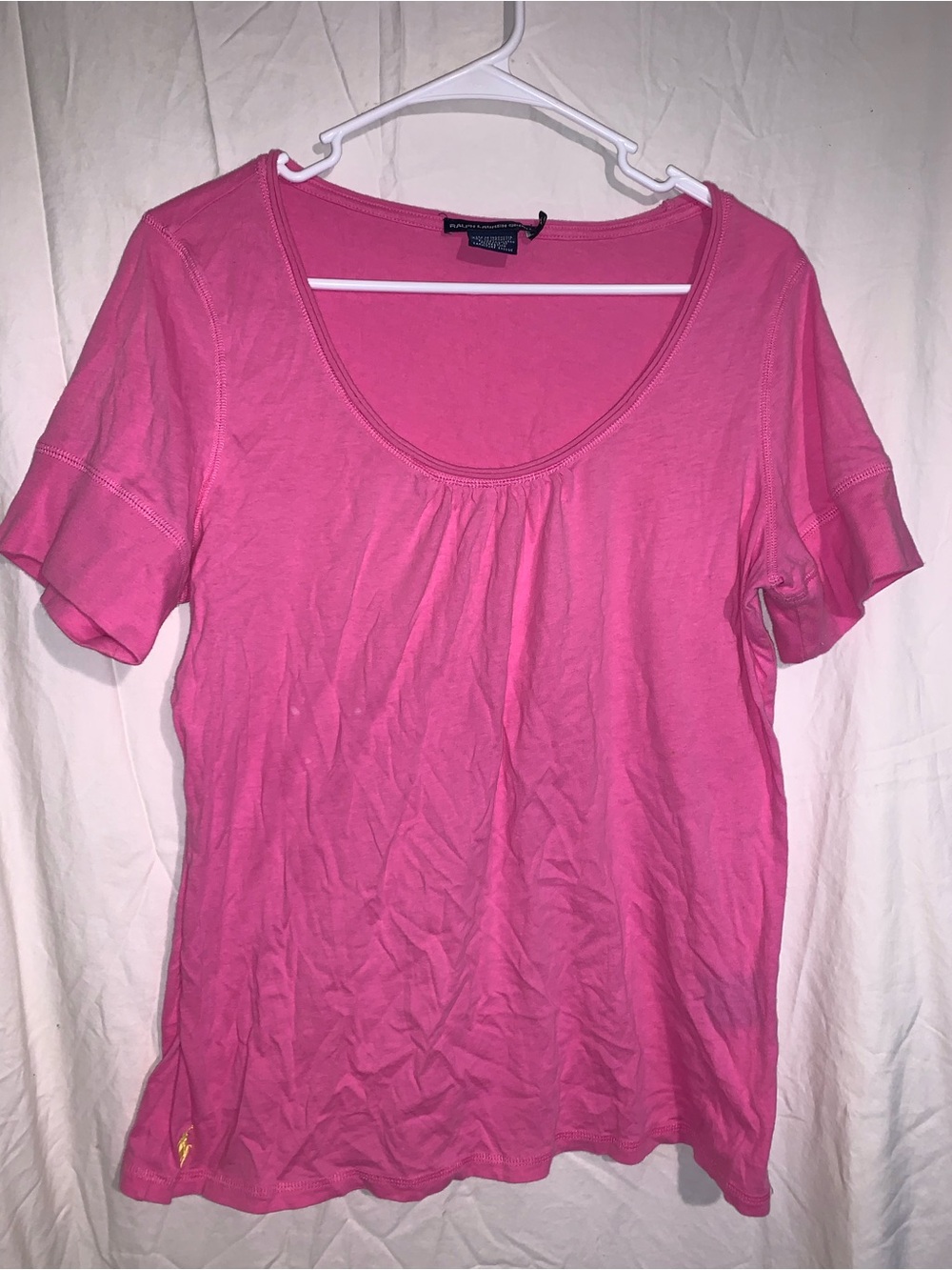 Ralph Lauren Bright Pink Scoop Neck Short Sleeve Tee